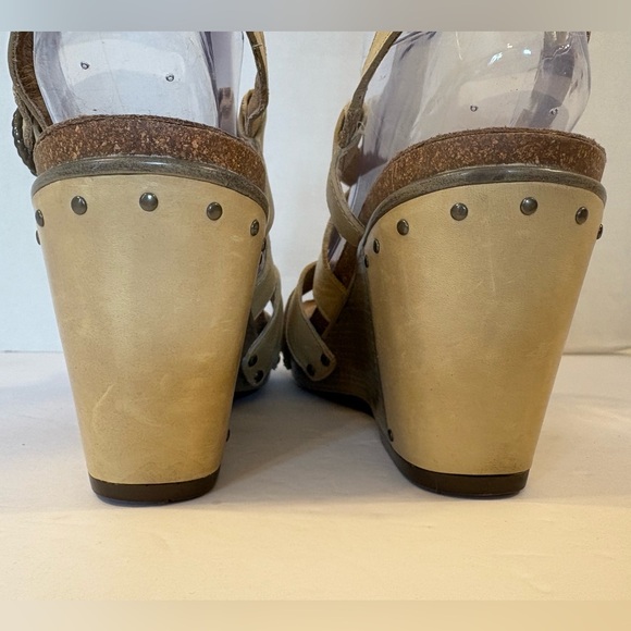 Dansko Frida antique beige sand leather wedge heel sandals size 40 9 - Picture 8 of 11